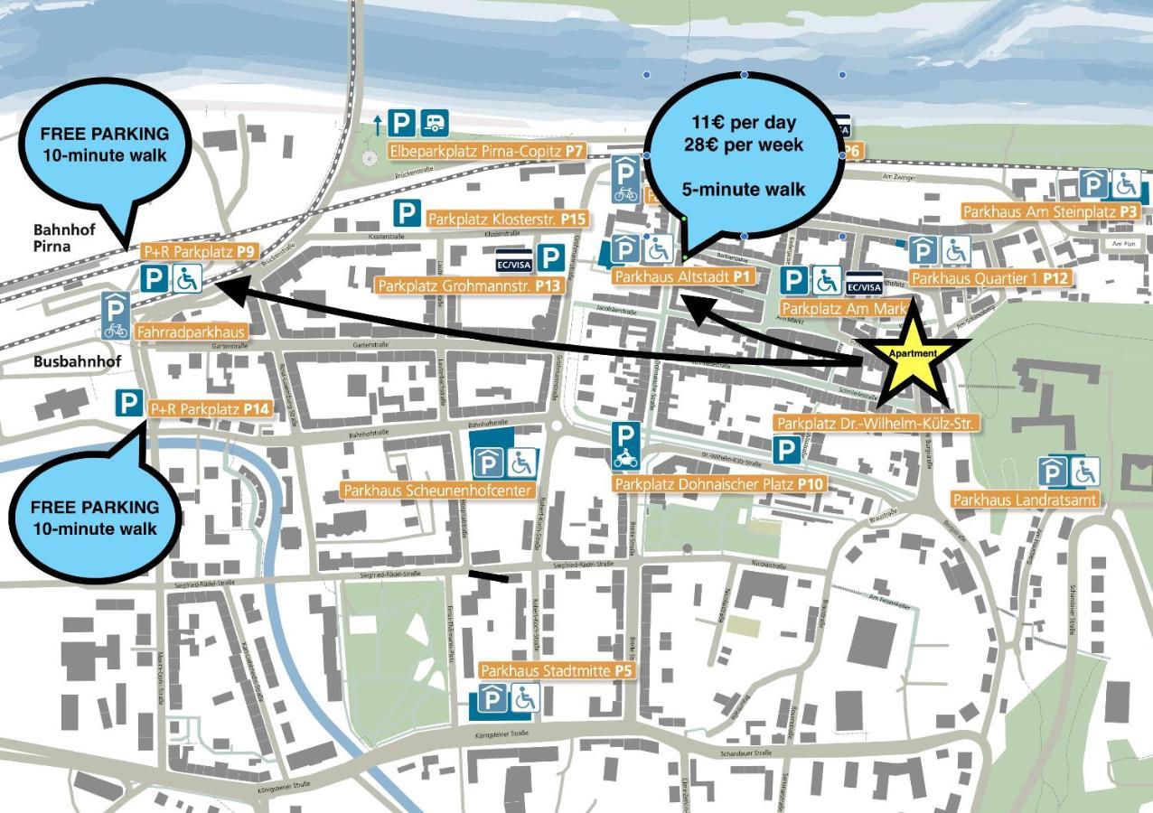 Elbsandstein-Suite Direkt Im Stadtzentrum Pirna Ngoại thất bức ảnh